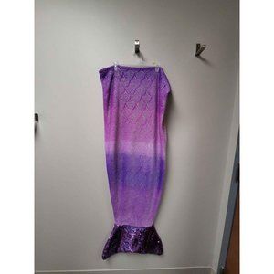 Plush & Playful 55-Inch Mermaid Tail Blanket - Purple and Pink